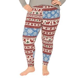 NOBO No Boundaries Pull On‎ Leggings XXXL Multicolor Christmas Velour Fair Isle